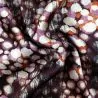 Tissu satin de soie aubergine imprimé géométrique - Made in Italy