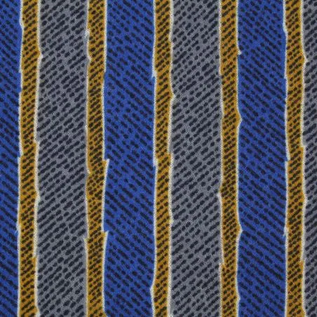 Tissus couture polyester imprimé rayures bleu et gris Tissus couture polyester imprimé rayures bleu et gris