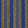 Tissus couture polyester imprimé rayures bleu et gris