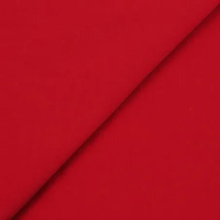 Tissus poly-viscose uni rouge