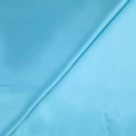 Tissu satin de soie uni bleu arctique