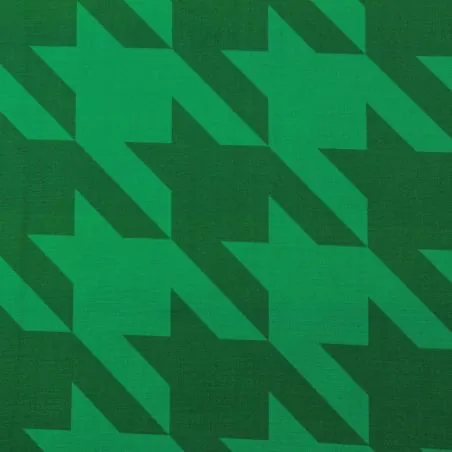 Tissu coton vert bouteille imprimé géométrique vert brillant Tissu coton vert bouteille imprimé géométrique vert brillant