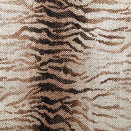 Tissus couture polyester beige imprimé tigre Tissus couture polyester beige imprimé tigre