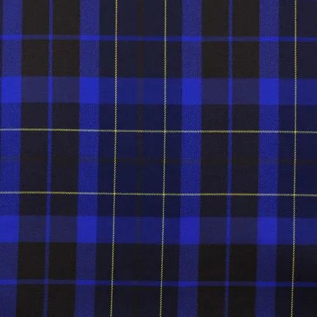 Tissu écossais bleu roi, marron et noir