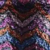 Tissus couture noir paillette multicolore