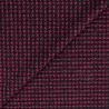 Tissus couture polyester noir imprimé pied de poule fuchsia