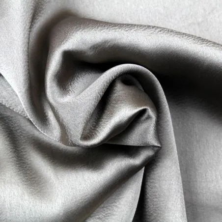 Tissus satin polyester gris anthracite - Toucher soie