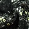 Tissus dentelle perlée fleuri noir Tissus dentelle perlée fleuri noir
