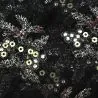 Tissus dentelle perlée fleuri noir Tissus dentelle perlée fleuri noir