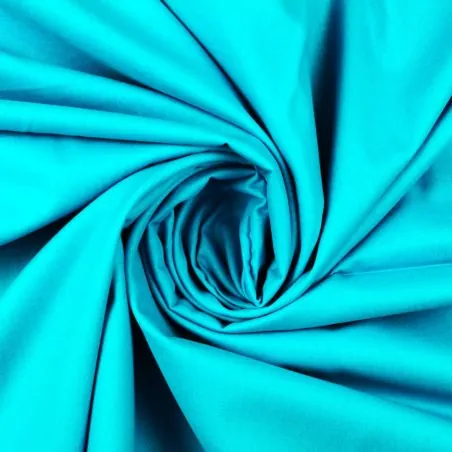 Tissu popeline de coton uni turquoise Tissu popeline de coton uni turquoise