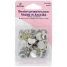 Bouton-pression : Veste : 15 mm : Nickel : x10