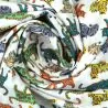 Tissu coton blanc imprimé chat Tissu coton blanc imprimé chat