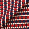Tissu coton rouge et bleu imprimé géométrique Tissu coton rouge et bleu imprimé géométrique