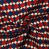 Tissu coton rouge et bleu imprimé géométrique Tissu coton rouge et bleu imprimé géométrique