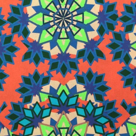 Tissu coton multicolore imprimé géométrique Tissu coton multicolore imprimé géométrique