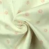 Tissu coton blanc milleraie imprimé pattes de chien rose Tissu coton blanc milleraie imprimé pattes de chien rose