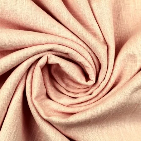 Tissu 100% Lin Naturel Uni – Coloris Rose Saumon | Tissu Haut de Gamme Tissu 100% Lin Naturel Uni – Coloris Rose Saumon | Tissu Haut de Gamme