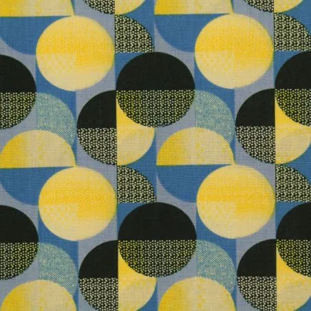 Tissu Coton Bleu Clair avec Imprimé Géométrique Tissu Coton Bleu Clair avec Imprimé Géométrique