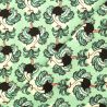 Tissu coton imprimé autruche bleu Tissu coton imprimé autruche bleu
