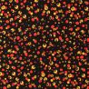 Tissu en viscose imprimé bulles noir, rouge et jaune Tissu en viscose imprimé bulles noir, rouge et jaune