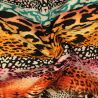 Tissu en viscose imprimé peau de bête multicolore Tissu en viscose imprimé peau de bête multicolore