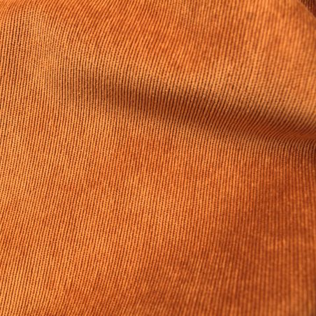 Tissu velours milleraie uni de couleur auburn Tissu velours milleraie uni de couleur auburn