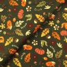 Tissu coton kaki imprimé renard, écureuil etc Tissu coton kaki imprimé renard, écureuil etc
