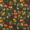 Tissu coton kaki imprimé renard, écureuil etc Tissu coton kaki imprimé renard, écureuil etc
