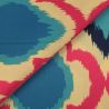 Tissu en viscose imprimé fleur fuchsia et bleu Tissu en viscose imprimé fleur fuchsia et bleu