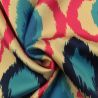 Tissu en viscose imprimé fleur fuchsia et bleu Tissu en viscose imprimé fleur fuchsia et bleu