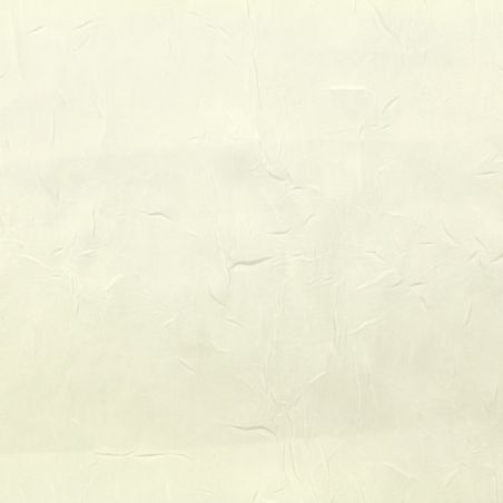 Tissu crêpe polyester satiné fluide de polyester uni blanc froissé - Toucher soie Tissu crêpe polyester satiné fluide de polyester uni blanc froissé - Toucher soie