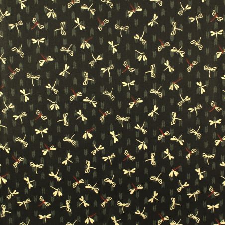 Tissu coton noir imprimé papillons Tissu coton noir imprimé papillons