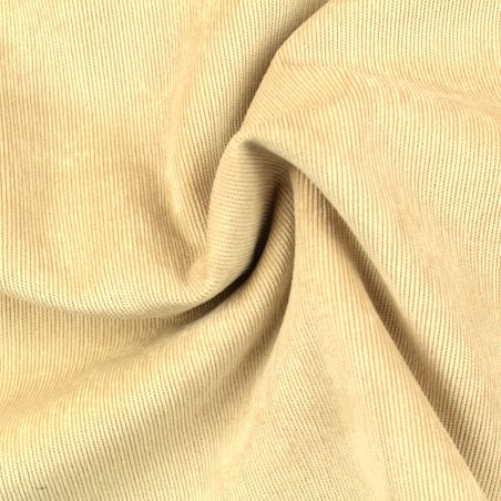 Tissu velours milleraie uni de couleur beige claire Tissu velours milleraie uni de couleur beige claire