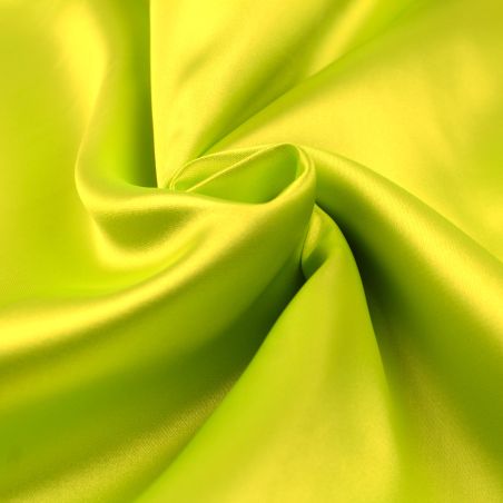 Tissus satin uni de couleur vert fluo Tissus satin uni de couleur vert fluo
