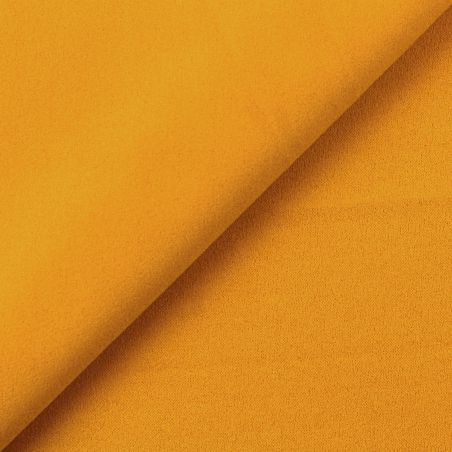 Tissus crêpe de polyester jaune moutarde uni Tissus crêpe de polyester jaune moutarde uni