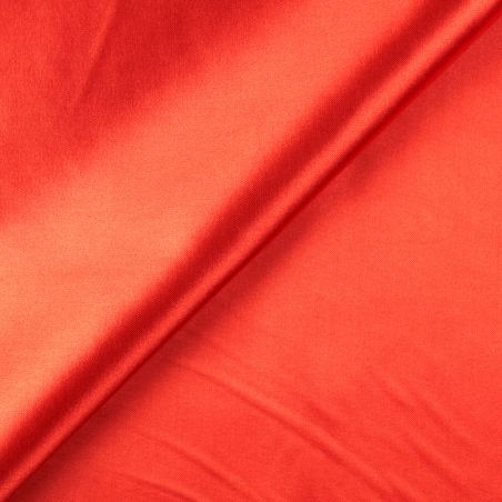 Tissus satin polyester orange perlé Tissus satin polyester orange perlé