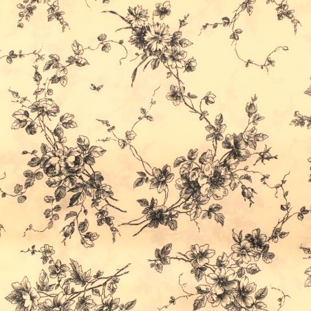 Tissu Satin Blanc à Impression Florale - Toucher Soie Tissu Satin Blanc à Impression Florale - Toucher Soie