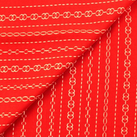 Tissu Satin Polyester Rouge à Impression Géométrique Tissu Satin Polyester Rouge à Impression Géométrique