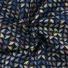 Tissu coton noir imprimé géométrique multicolore - Idéal pour habillement et couture au mètre Tissu coton noir imprimé géométrique multicolore - Idéal pour habillement et couture au mètre