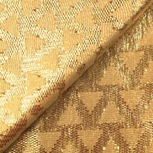 Tissu Tlija Satin Brillant à Motif Géométrique Doré Tissu Tlija Satin Brillant à Motif Géométrique Doré