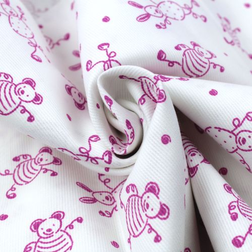 Tissu coton blanc milleraie imprimés lapins Tissu coton blanc milleraie imprimés lapins