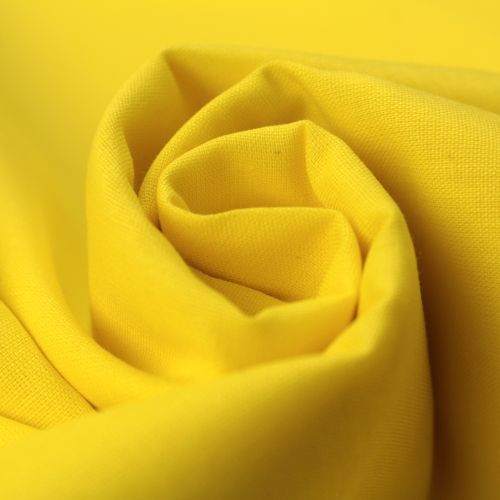 Tissu Popeline Coton Uni Jaune Canari - Haute Qualité Tissu Popeline Coton Uni Jaune Canari - Haute Qualité