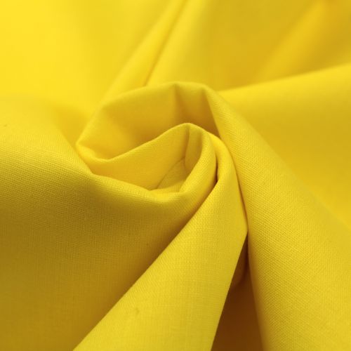 Tissu Popeline Coton Uni Jaune Canari - Haute Qualité Tissu Popeline Coton Uni Jaune Canari - Haute Qualité
