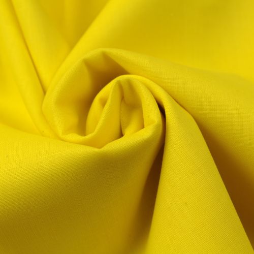 Tissu Popeline Coton Uni Jaune Canari - Haute Qualité Tissu Popeline Coton Uni Jaune Canari - Haute Qualité
