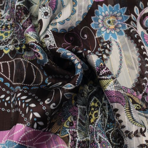 Tissu Mousseline Transparent Imprimé Multicolore à Motifs Floraux – Léger, Fluide et Idéal pour Créations Élégantes Tissu Mousseline Transparent Imprimé Multicolore à Motifs Floraux – Léger, Fluide et Idéal pour Créations Élégantes