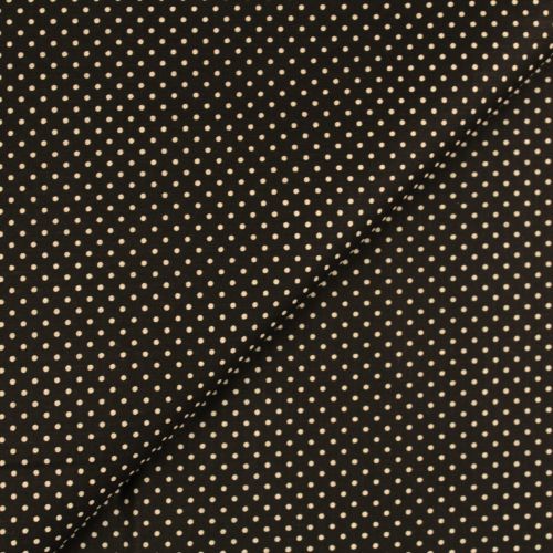 Tissu coton noir imprimé petit pois blanc Tissu coton noir imprimé petit pois blanc